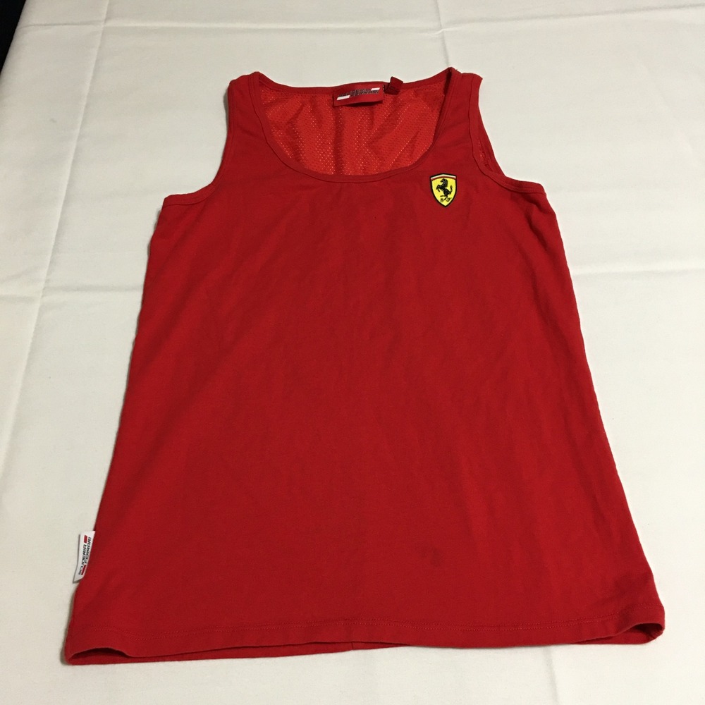 Scuderia Ferrari Tank Top Small Red Mesh Back Logo